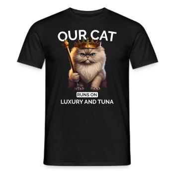 Cat Mom Dad Persian Cat Queen - Men's T-Shirt - black - Front - AI Model Male 178 light (178cm)