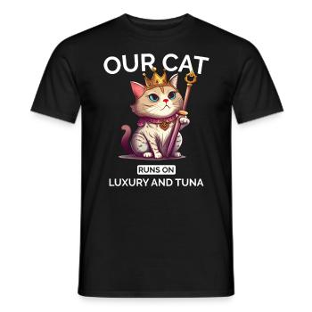 Cat Mom Dad Royal Cat Kawaii Kitten - Men's T-Shirt - black - Front - AI Model Male 178 light (178cm)