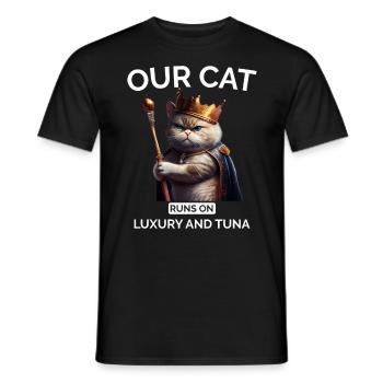 Chat Maman Papa Royal Chat - T-shirt homme - noir - Devant - AI Model Male 178 light (178cm)