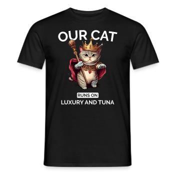 Katze Mama Papa Royal Kawaii Kätzchen Katze - Männer T-Shirt - Schwarz - Vorne - AI Model Male 178 light (178cm)