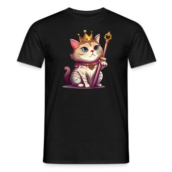 Royal Cat Kawaii Kitten - Men's T-Shirt - black - Front - AI Model Male 178 light (178cm)