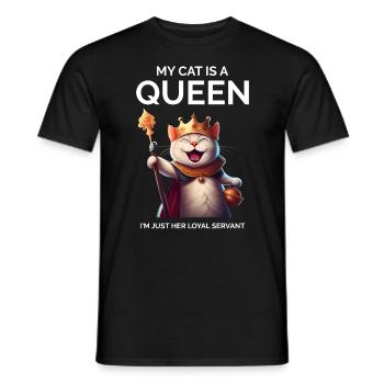 My Cat Is A Queen Cartoon Cat Crown Queen - Men's T-Shirt - black - Front - AI Model Male 178 light (178cm)