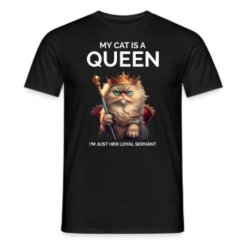 Pelz Eltern Kätzchen Katze Papa Katze Mama - Männer T-Shirt - Schwarz - Vorne - AI Model Male 178 light (178cm)