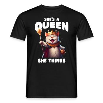 Stolze Katzenbesitzerin Katzenmutter - Männer T-Shirt - Schwarz - Vorne - AI Model Male 178 light (178cm)