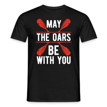 Rowing May The Oars Be With You Oarsmen Rower - Men's T-Shirt - black - Front - AI Model Male 178 light (178cm)