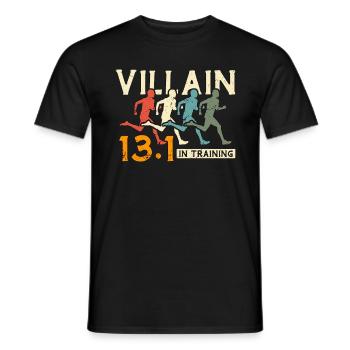 Half Marathon Villain In Training 13.1 Retro Race - Männer T-Shirt - Schwarz - Vorne - AI Model Male 178 light (178cm)