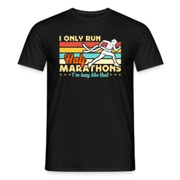 Semi-marathon Je ne cours que des semi-marathons Retro Race - T-shirt homme - noir - Devant - AI Model Male 178 light (178cm)
