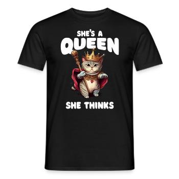 Pelz Eltern Kätzchen Katze Papa Katze Mama - Männer T-Shirt - Schwarz - Vorne - AI Model Male 178 light (178cm)