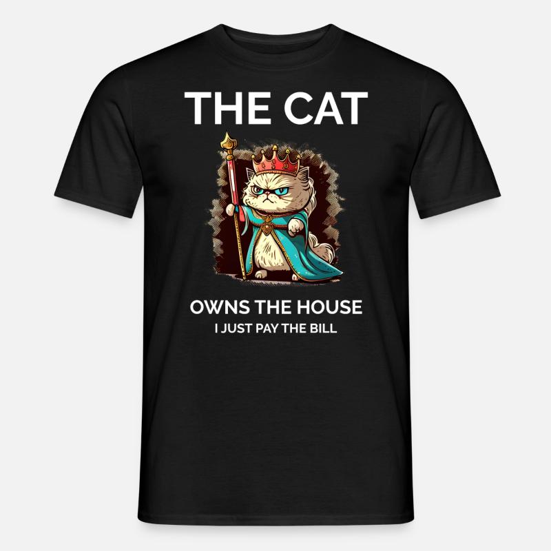 Stolze Katzenmutter - Männer T-Shirt - Schwarz