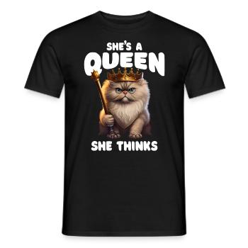 Shes A Queen Persian Cat Queen - Men's T-Shirt - black - Front - AI Model Male 178 light (178cm)
