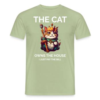 Sarkastische Katze - Männer T-Shirt - Sage - Vorne - AI Model Male 178 light (178cm)