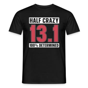 Semi-marathon Moitié fou 13.1 100% Athlétisme - T-shirt homme - noir - Devant - AI Model Male 178 light (178cm)