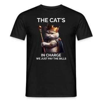 The Cats in Charge Royal Cat - Men's T-Shirt - black - Front - AI Model Male 178 light (178cm)