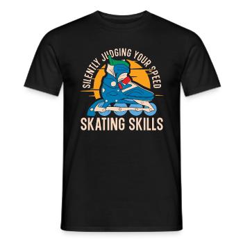 Speed Skating Silently Judging Your Short Track - Men's T-Shirt - black - Front - AI Model Male 178 light (178cm)