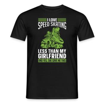 Speed Skating I Love Speed Skating Less Than Skate - Männer T-Shirt - Schwarz - Vorne - AI Model Male 178 light (178cm)