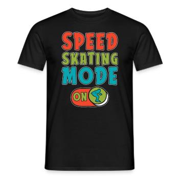 Speed Skating Mode On Short Track Loves Skater - Men's T-Shirt - black - Front - AI Model Male 178 light (178cm)