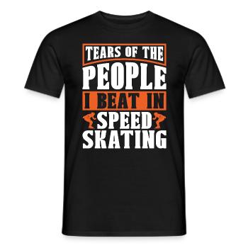 Patinage de vitesse Larmes Des gens J’ai battu Les patineurs - T-shirt homme - noir - Devant - AI Model Male 178 light (178cm)