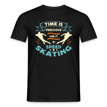 Speed Skating Time Is Precious Use It Short Track - Männer T-Shirt - Schwarz - Vorne - AI Model Male 178 light (178cm)