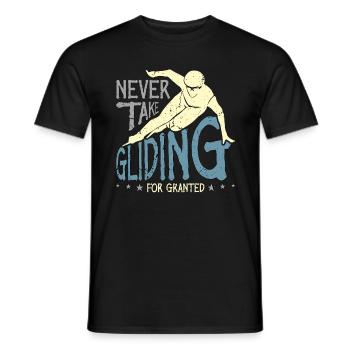 Speed Skating Never Take Gliding For Short Track - Men's T-Shirt - black - Front - AI Model Male 178 light (178cm)