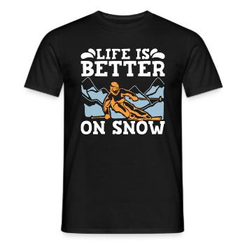 Cross Country Skiing Life Is Better On Snow Skiing - Men's T-Shirt - black - Front - AI Model Male 178 light (178cm)