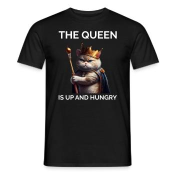 Die Königin ist eine hungrige königliche Katze - Männer T-Shirt - Schwarz - Vorne - AI Model Male 178 light (178cm)