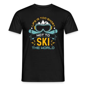 Cross Country Skiing Life Is Too Short Ski Racing - Men's T-Shirt - black - Front - AI Model Male 178 light (178cm)