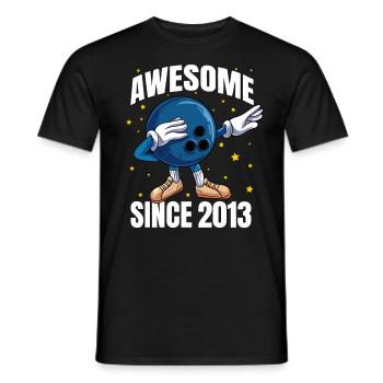 Awesome Since 2013 - 10th Bowling Birthday - Men's T-Shirt - black - Front - AI Model Male 178 light (178cm)