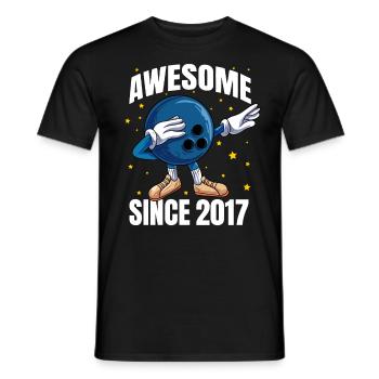 Awesome Since 2017 - 6th Bowling Birthday - Men's T-Shirt - black - Front - AI Model Male 178 light (178cm)