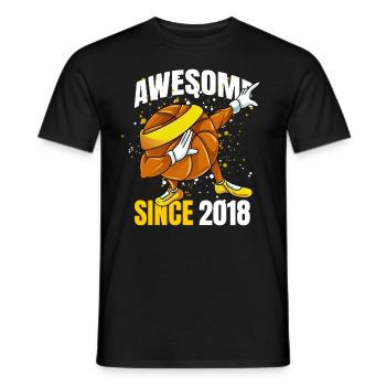 Awesome Since 2018 - 5th Basketball Birthday - Men's T-Shirt - black - Front - AI Model Male 178 light (178cm)