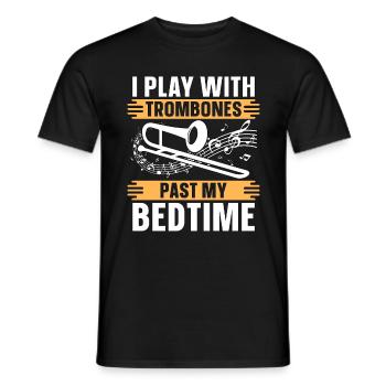 Trombone I Play With Trombones Musical Instrument - Men's T-Shirt - black - Front - AI Model Male 178 light (178cm)
