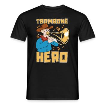 Trombone Hero Marching Band Instrument Trombonist - Männer T-Shirt - Schwarz - Vorne - AI Model Male 178 light (178cm)