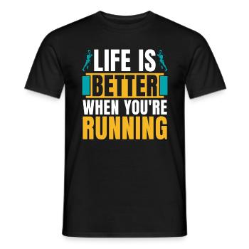 La vie de course de cross-country est meilleure quand on est athlétique - T-shirt homme - noir - Devant - AI Model Male 178 light (178cm)