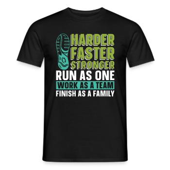 Cross Country Running Harder Faster Stronger Race - Men's T-Shirt - black - Front - AI Model Male 178 light (178cm)