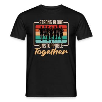 Cross Country Strong Alone Unstoppable Retro Race - T-shirt homme - noir - Devant - AI Model Male 178 light (178cm)