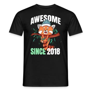 Awesome Since 2018 - 5th Red Panda Birthday - Men's T-Shirt - black - Front - AI Model Male 178 light (178cm)