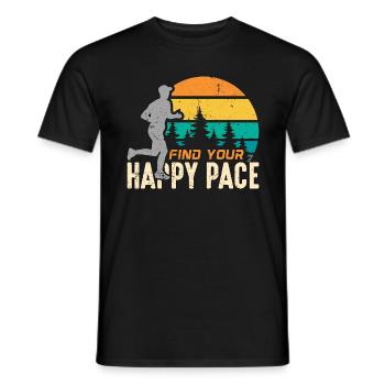 Trail Running Trouvez votre rythme heureux Retro Running - T-shirt homme - noir - Devant - AI Model Male 178 light (178cm)