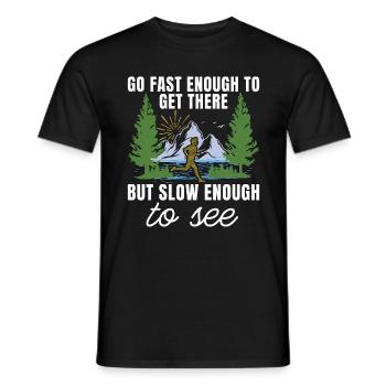 Trail Running Allez assez vite pour Trail Race Randonnée - T-shirt homme - noir - Devant - AI Model Male 178 light (178cm)