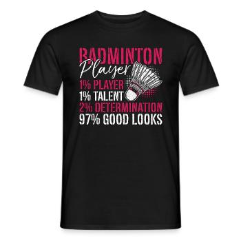 Badminton Player 1% Player 1% Talent Racquet Sport - Männer T-Shirt - Schwarz - Vorne - AI Model Male 178 light (178cm)