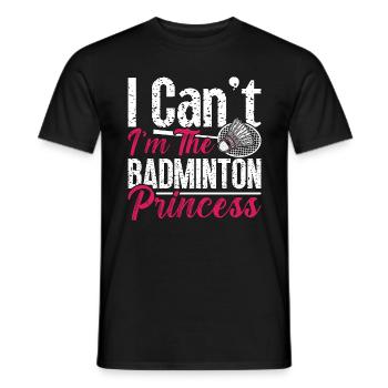 Badminton I Can't I'm The Shuttlecock Player Lover - Men's T-Shirt - black - Front - AI Model Male 178 light (178cm)