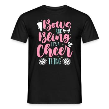 Cheerleading Bows And Bling It's A Cheer Cheering - Männer T-Shirt - Schwarz - Vorne - AI Model Male 178 light (178cm)