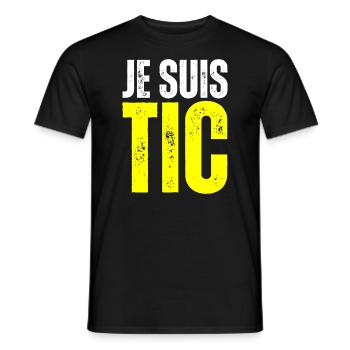 Je Suis TIC - TIC TAC Duo Drôle Cadeau 2 Personnes - T-shirt homme - noir - Devant - AI Model Male 178 light (178cm)