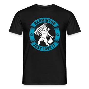 Badminton Just Love It Shuttlecock Racquet Sport - Men's T-Shirt - black - Front - AI Model Male 178 light (178cm)