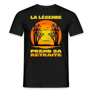 La Légende Prend Sa Retraite Pot De Départ Cadeau - T-shirt homme - noir - Devant - AI Model Male 178 light (178cm)