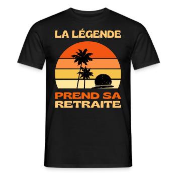 La Légende Prend Sa Retraite 2023 Cadeau Humour - T-shirt homme - noir - Devant - AI Model Male 178 light (178cm)