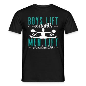 Cheerleading Garçons Soulever des poids Hommes Soulever des encouragements - T-shirt homme - noir - Devant - AI Model Male 178 light (178cm)