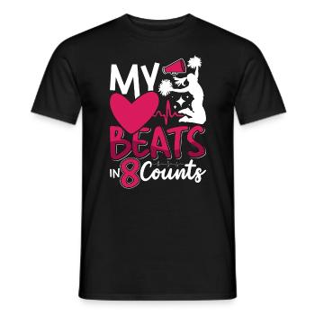 Cheerleading My Heart bat en 8 chefs d’accusation Cheering - T-shirt homme - noir - Devant - AI Model Male 178 light (178cm)