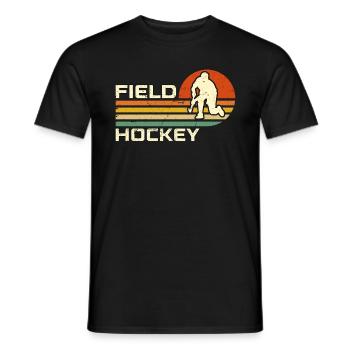 Field Hockey Retro Ice Hockey Loves Goalkeeper - Men's T-Shirt - black - Front - AI Model Male 178 light (178cm)