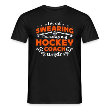 Hockey sur gazon Je ne jure pas que je suis entraîneur de hockey - T-shirt homme - noir - Devant - AI Model Male 178 light (178cm)