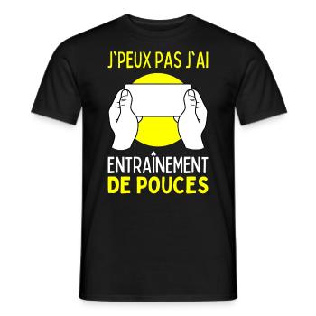 Je Peux Pas J'ai Entrainement De Pouces Gamer Geek - T-shirt homme - noir - Devant - AI Model Male 178 light (178cm)