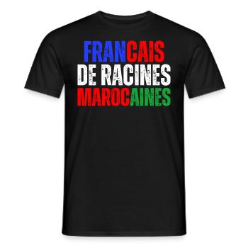 Francais De Racines Marocaines Franco Marocain - T-shirt homme - noir - Devant - AI Model Male 178 light (178cm)